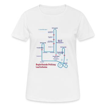 Begleit Hunde Laufschema - Frauen T-Shirt atmungsaktiv - Weiß - Vorne - AI Model Female 172 dark (172cm)