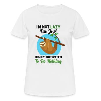 Chillendes Faultier highly motivated to do NOTHING - Frauen T-Shirt atmungsaktiv - Weiß - Vorne - AI Model Female 172 dark (172cm)
