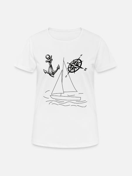 Sailing Dinghy Water - Women's Breathable T-Shirt - white