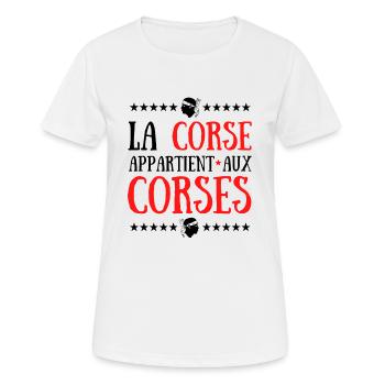 La corse appartient aux corses - T-shirt respirant Femme - blanc - Devant - AI Model Female 172 dark (172cm)
