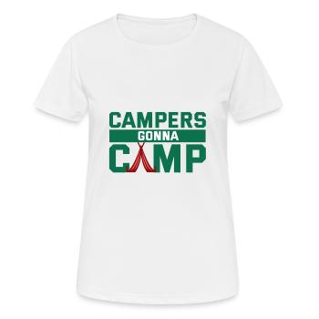 Camper auf dem Weg ins Camp - Frauen T-Shirt atmungsaktiv - Weiß - Vorne - AI Model Female 172 dark (172cm)