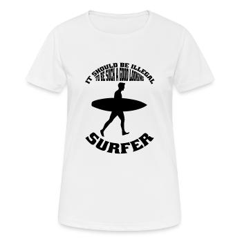 Moniteur de surf Surfer surf surf surf surf - T-shirt respirant Femme - blanc - Devant - AI Model Female 172 dark (172cm)