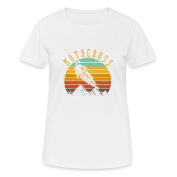 Motocross Biker Dirt Bike Rider Enduro Biker - Frauen T-Shirt atmungsaktiv - Weiß - Vorne - AI Model Female 172 dark (172cm)