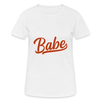 Babe - Frauen T-Shirt atmungsaktiv - Weiß - Vorne - AI Model Female 172 dark (172cm)
