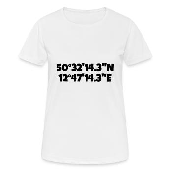 Monts Métallifères de Schwarzenberg - T-shirt respirant Femme - blanc - Devant - AI Model Female 172 dark (172cm)