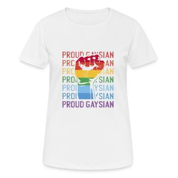 Gay Lesbian LGBTQ Pride Gaysian I Cadeau - T-shirt respirant Femme - blanc - Devant - AI Model Female 172 dark (172cm)