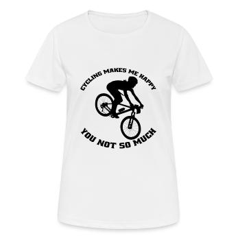 Radeln Fahrrad Radfahren Mountainbike Fahrradtour - Frauen T-Shirt atmungsaktiv - Weiß - Vorne - AI Model Female 172 dark (172cm)