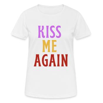 Kiss Me Again - LOVE! - Women's Breathable T-Shirt - white - Front - AI Model Female 172 dark (172cm)