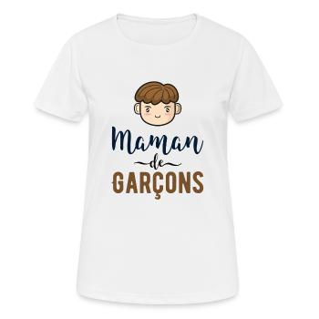 Mama von Jungen Geschenk Mutter Muttertag - Frauen T-Shirt atmungsaktiv - Weiß - Vorne - AI Model Female 172 dark (172cm)
