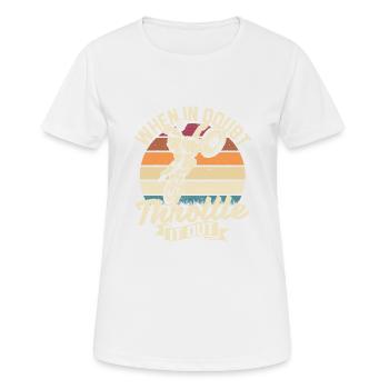 Dirt Bike Motocross Drôle En cas de doute plein gaz - T-shirt respirant Femme - blanc - Devant - AI Model Female 172 dark (172cm)