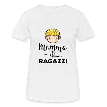 Mama von Jungen Geschenk Mutter Muttertag - Frauen T-Shirt atmungsaktiv - Weiß - Vorne - AI Model Female 172 dark (172cm)