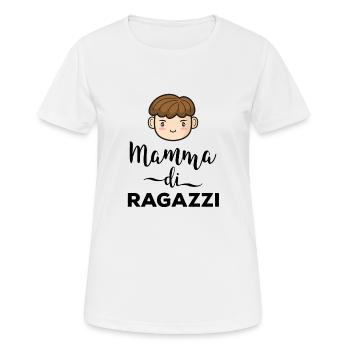 Mama von Jungen Geschenk Mutter Muttertag - Frauen T-Shirt atmungsaktiv - Weiß - Vorne - AI Model Female 172 dark (172cm)