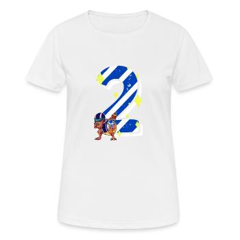 2 ans Dino American Football 2ème B-day Dab - T-shirt respirant Femme - blanc - Devant - AI Model Female 172 dark (172cm)