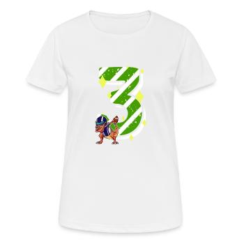 3 ans Dino American Football 3ème B-day Dab - T-shirt respirant Femme - blanc - Devant - AI Model Female 172 dark (172cm)