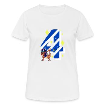 4 ans Dino American Football 4ème B-day Dab - T-shirt respirant Femme - blanc - Devant - AI Model Female 172 dark (172cm)