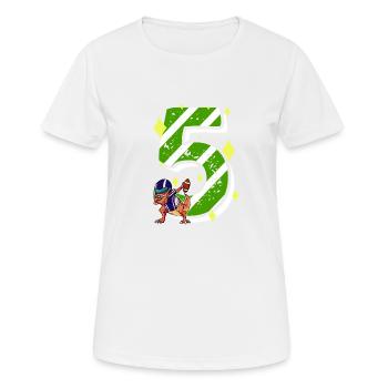 5 ans Dino American Football 5ème B-day Dab - T-shirt respirant Femme - blanc - Devant - AI Model Female 172 dark (172cm)
