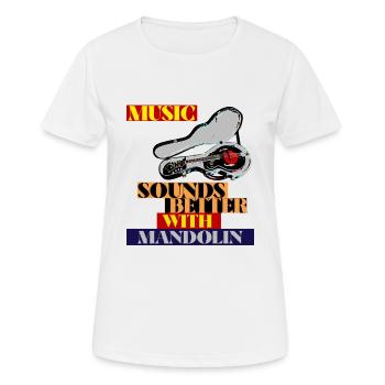 Music sounds better with mandolin - Pop Art - Frauen T-Shirt atmungsaktiv - Weiß - Vorne - AI Model Female 172 dark (172cm)
