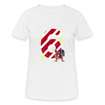 6 ans Dinosaur American Football 6ème B-day - T-shirt respirant Femme - blanc - Devant - AI Model Female 172 dark (172cm)