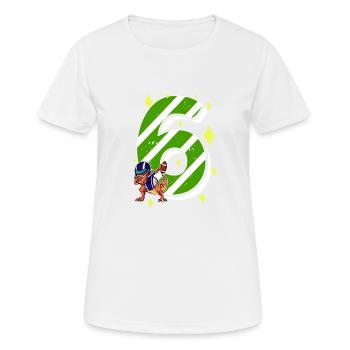 6 ans Dino American Football 6ème B-day Dab - T-shirt respirant Femme - blanc - Devant - AI Model Female 172 dark (172cm)