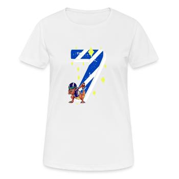7 ans Dino American Football 7ème B-day Dab - T-shirt respirant Femme - blanc - Devant - AI Model Female 172 dark (172cm)