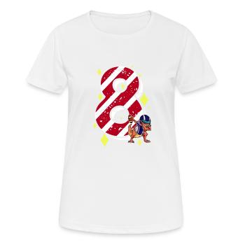 8 ans Dinosaur American Football 8ème B-day - T-shirt respirant Femme - blanc - Devant - AI Model Female 172 dark (172cm)