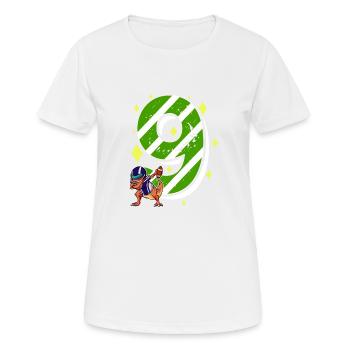 9 Jahre alter Dino American Football 9. B-Day Day - Frauen T-Shirt atmungsaktiv - Weiß - Vorne - AI Model Female 172 dark (172cm)