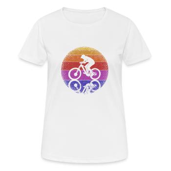 Reflexion MTB Mountainbike Lustig Radfahren Reiten - Frauen T-Shirt atmungsaktiv - Weiß - Vorne - AI Model Female 172 dark (172cm)