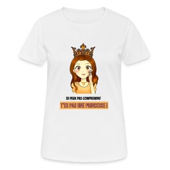 princesse : tu peux pas comprendre ! - T-shirt respirant Femme - blanc - Devant - AI Model Female 172 dark (172cm)