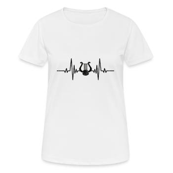 Harpe Instrument Musique Joueur de Harpe Instruments - T-shirt respirant Femme - blanc - Devant - AI Model Female 172 dark (172cm)