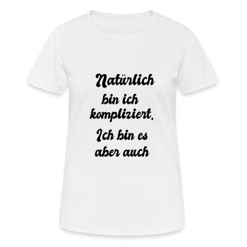Kompliziert - Frauen T-Shirt atmungsaktiv - Weiß - Vorne - AI Model Female 172 dark (172cm)