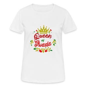 Queen of Gwada - T-shirt respirant Femme - blanc - Devant - AI Model Female 172 dark (172cm)