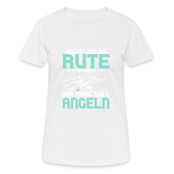 Reichet mir die Rute ihr Narren Fischer Angler - Frauen T-Shirt atmungsaktiv - Weiß - Vorne - AI Model Female 172 dark (172cm)