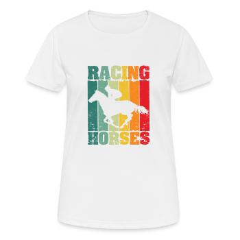 Racehorses Grand Horse National Wild Running - Women's Breathable T-Shirt - white - Front - AI Model Female 172 dark (172cm)