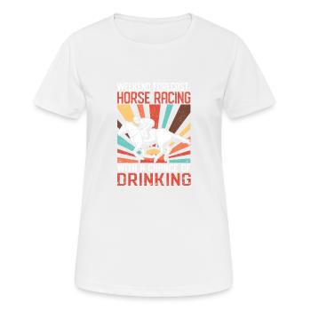 Derby Rider Weekend Forecast Course de chevaux - T-shirt respirant Femme - blanc - Devant - AI Model Female 172 dark (172cm)
