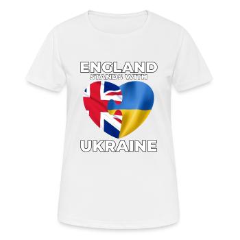 L’Angleterre soutient l’Ukraine - T-shirt respirant Femme - blanc - Devant - AI Model Female 172 dark (172cm)