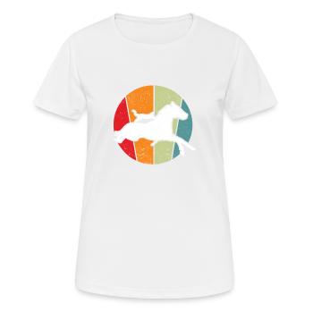 Riding Cat Riding Horses Funny Cats Horse - Women's Breathable T-Shirt - white - Front - AI Model Female 172 dark (172cm)