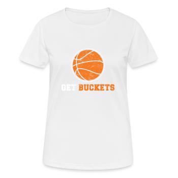 Get Buckets Basketball Player Basketball Fans Coac - Frauen T-Shirt atmungsaktiv - Weiß - Vorne - AI Model Female 172 dark (172cm)