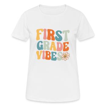First Grade Vibes 1st Grade Retro Back To School - Women's Breathable T-Shirt - white - Front - AI Model Female 172 dark (172cm)