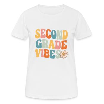 Vibrations de deuxième année Rétro 2e année Retour à l’école - T-shirt respirant Femme - blanc - Devant - AI Model Female 172 dark (172cm)