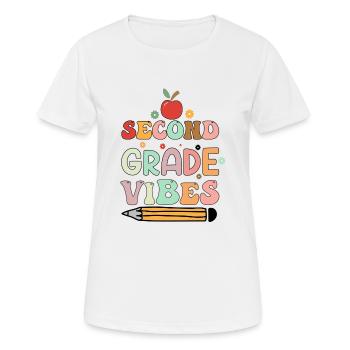 Vibrations de deuxième année Rétro 2e année Retour à l’école - T-shirt respirant Femme - blanc - Devant - AI Model Female 172 dark (172cm)