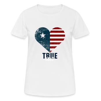Le véritable amour américain - T-shirt respirant Femme - blanc - Devant - AI Model Female 172 dark (172cm)