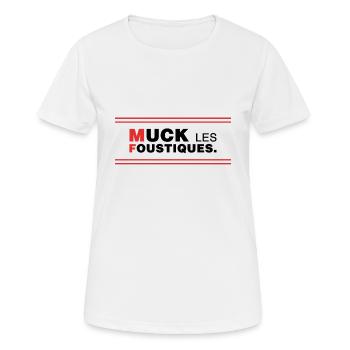 Muck Les Foustiques Deteste les Piqûres moustiques - T-shirt respirant Femme - blanc - Devant - AI Model Female 172 dark (172cm)