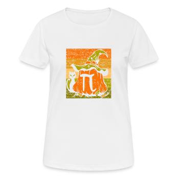 Kürbiskuchen Lustig Halloween Pi Tag Wortspiel - Frauen T-Shirt atmungsaktiv - Weiß - Vorne - AI Model Female 172 dark (172cm)