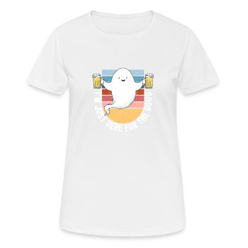 Halloween Spooky Ghost Funny I'm only here for - Women's Breathable T-Shirt - white - Front - AI Model Female 172 dark (172cm)