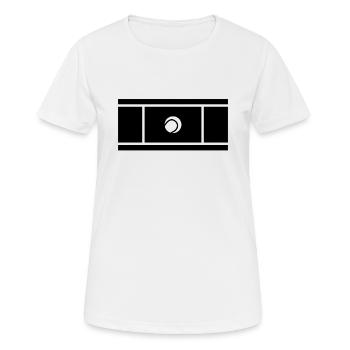 Stilisierter Tennisplatz und Tennisball - Frauen T-Shirt atmungsaktiv - Weiß - Vorne - AI Model Female 172 dark (172cm)