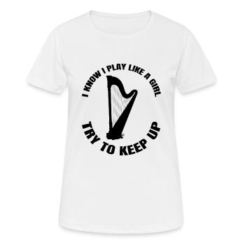 Instrument de harpe Mme Harpiste Instruments - T-shirt respirant Femme - blanc - Devant - AI Model Female 172 dark (172cm)