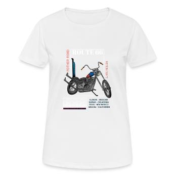 Motorcycle Route - Women's Breathable T-Shirt - white - Front - AI Model Female 172 dark (172cm)