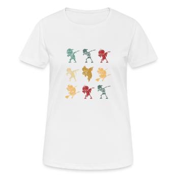 Dabbing Halloween Skelett Zombie Geist Hexe Scary - Frauen T-Shirt atmungsaktiv - Weiß - Vorne - AI Model Female 172 dark (172cm)
