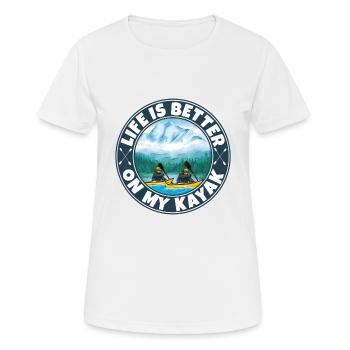 Kajak - Frauen T-Shirt atmungsaktiv - Weiß - Vorne - AI Model Female 172 dark (172cm)