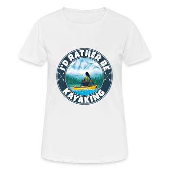 Kajak fahren - Frauen T-Shirt atmungsaktiv - Weiß - Vorne - AI Model Female 172 dark (172cm)